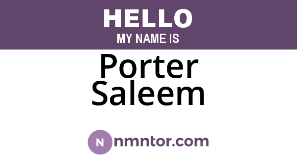 Porter Saleem