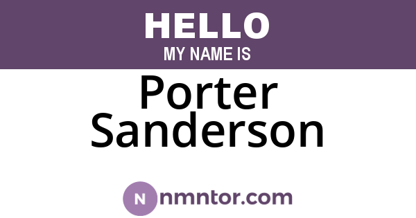 Porter Sanderson