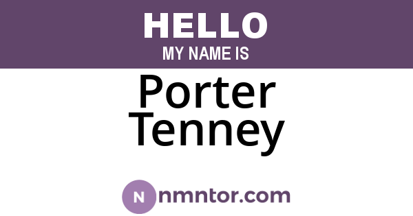 Porter Tenney