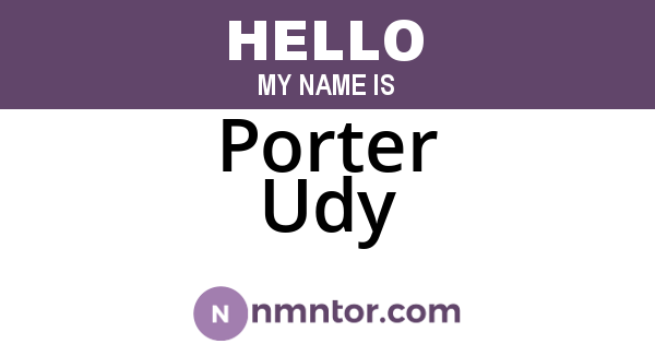 Porter Udy