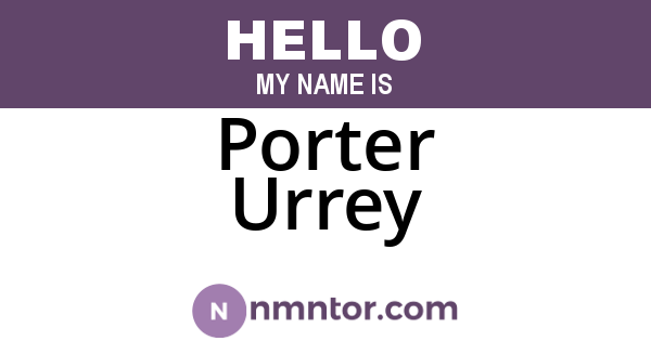 Porter Urrey