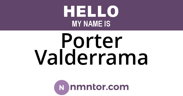 Porter Valderrama