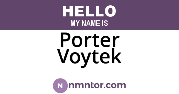 Porter Voytek