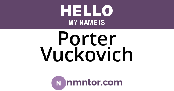 Porter Vuckovich
