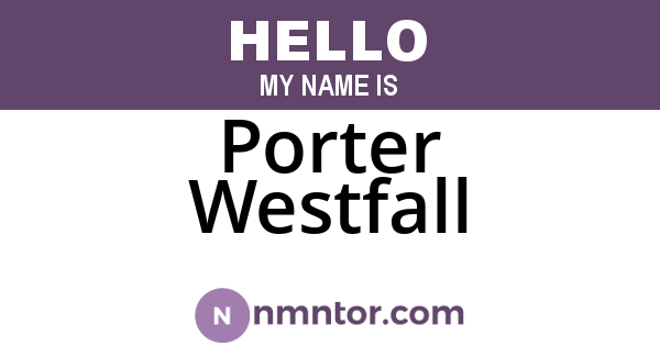 Porter Westfall