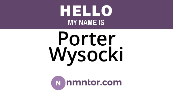 Porter Wysocki