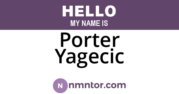 Porter Yagecic