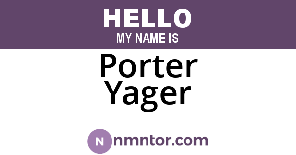 Porter Yager