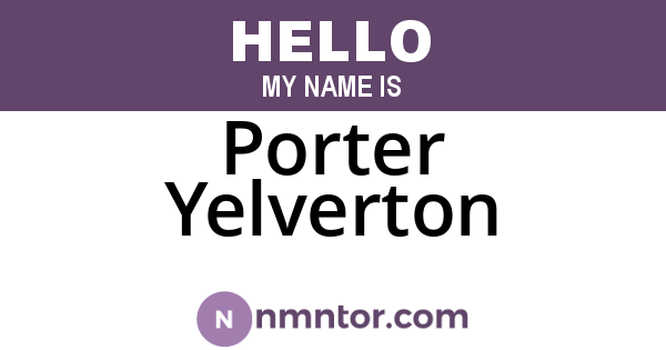 Porter Yelverton