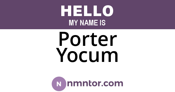 Porter Yocum