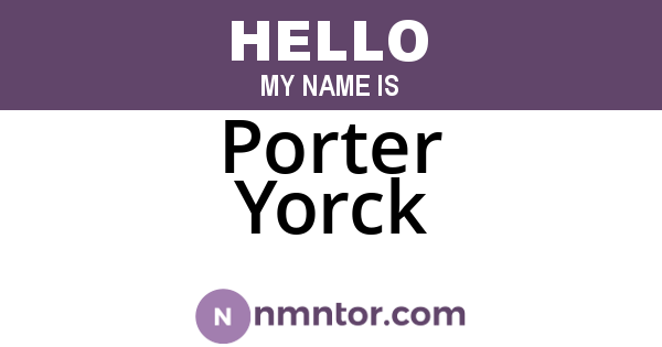 Porter Yorck