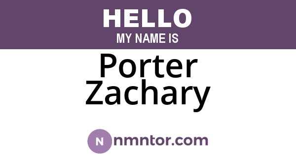 Porter Zachary