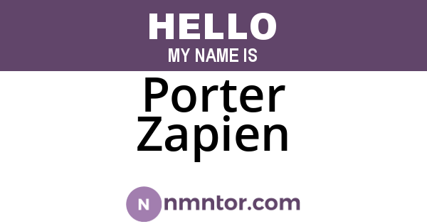 Porter Zapien