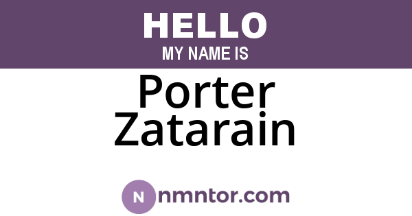 Porter Zatarain