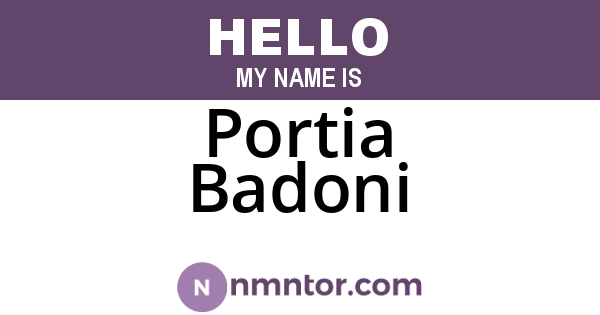 Portia Badoni
