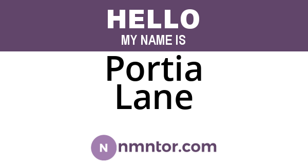 Portia Lane