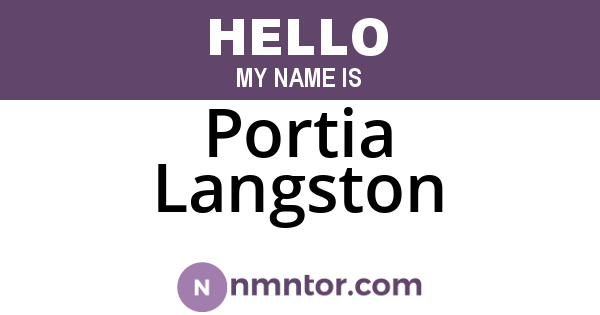 Portia Langston