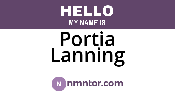 Portia Lanning