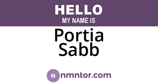 Portia Sabb