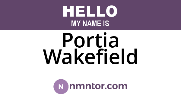 Portia Wakefield