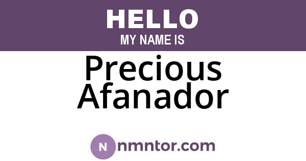 Precious Afanador