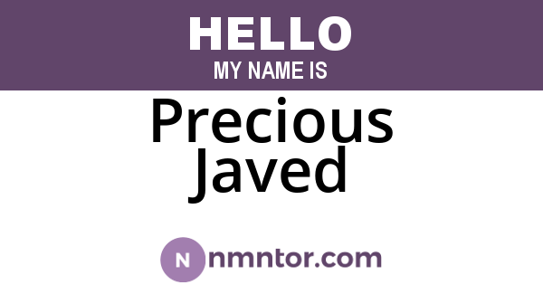 Precious Javed