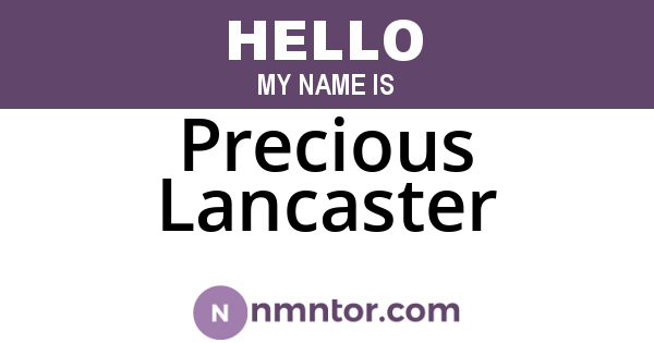 Precious Lancaster