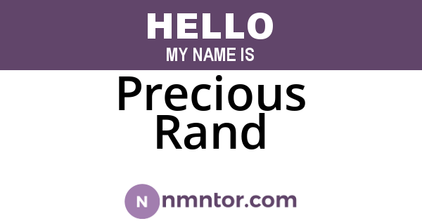 Precious Rand