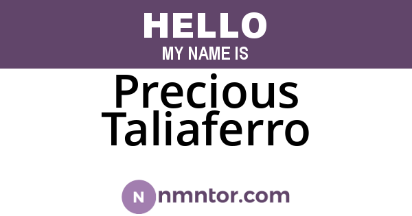 Precious Taliaferro