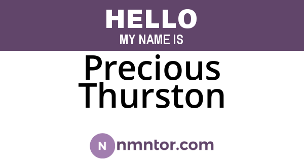 Precious Thurston