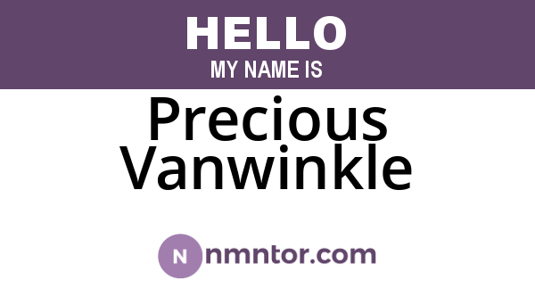 Precious Vanwinkle