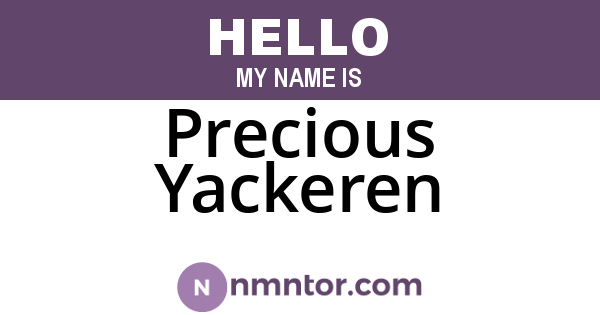Precious Yackeren