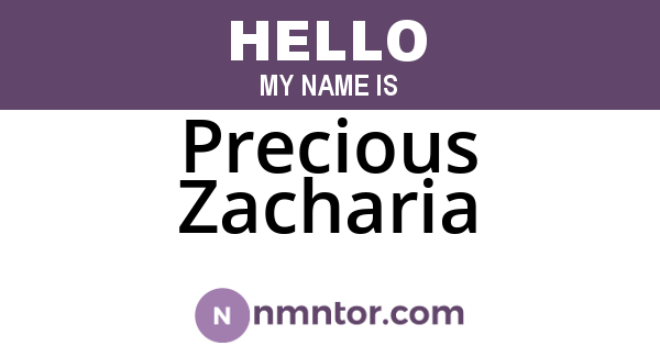 Precious Zacharia