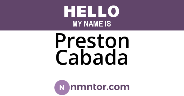 Preston Cabada