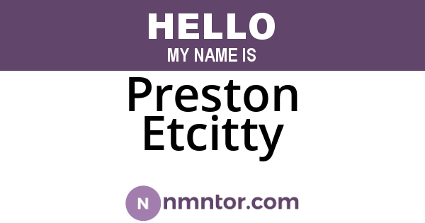 Preston Etcitty