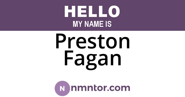 Preston Fagan