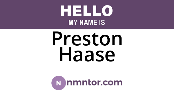 Preston Haase