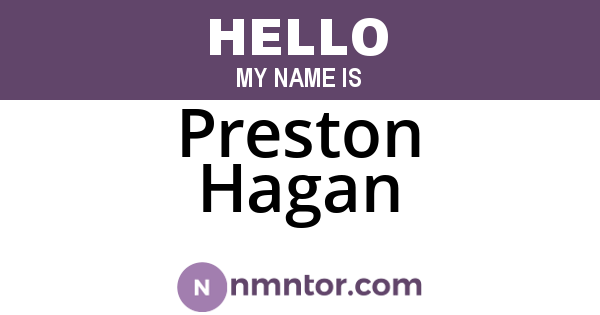 Preston Hagan