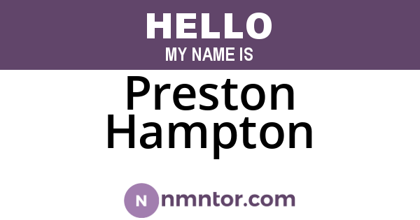 Preston Hampton