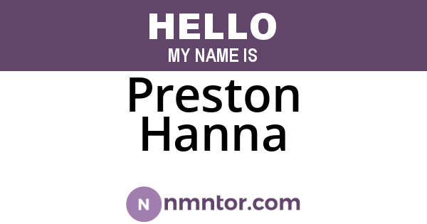 Preston Hanna