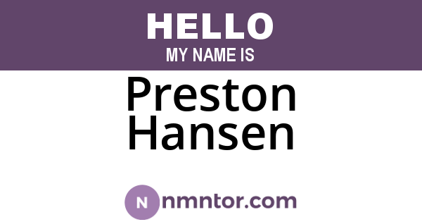 Preston Hansen