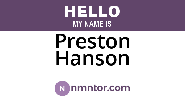 Preston Hanson