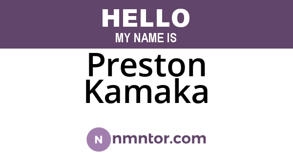 Preston Kamaka