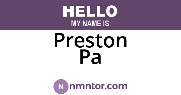 Preston Pa