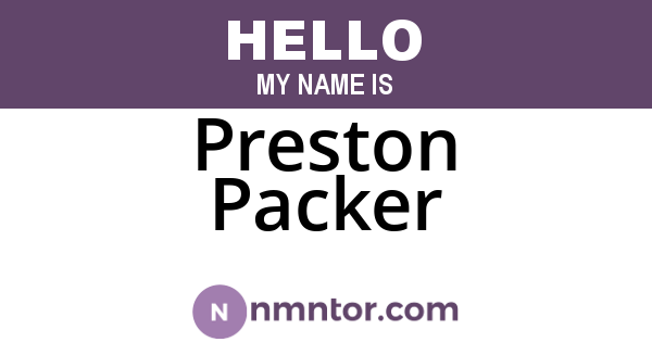Preston Packer