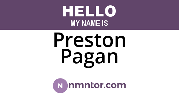 Preston Pagan