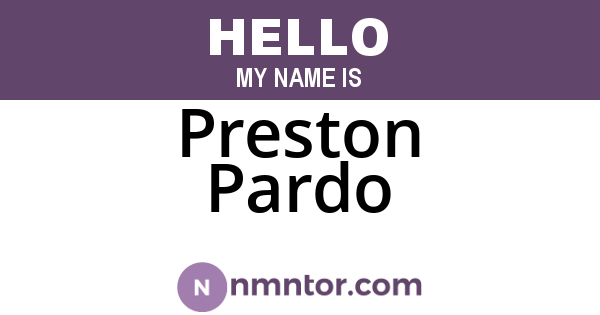 Preston Pardo