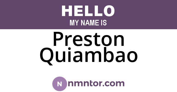 Preston Quiambao
