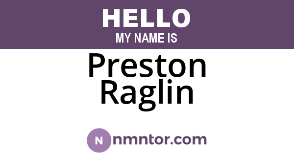 Preston Raglin