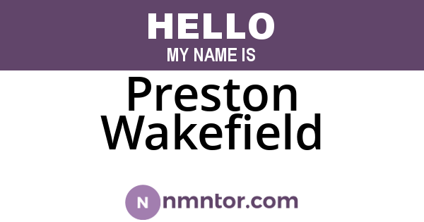 Preston Wakefield